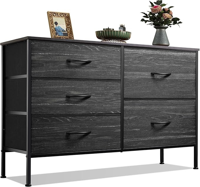WLIVE Dresser for Bedroom with 5 Drawers, Wide Dressers with Drawer Organizers, Chest of Drawers,... | Amazon (US)