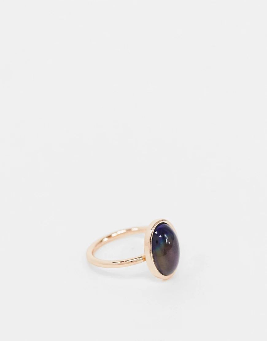 Monki oval mood ring in gold | ASOS (Global)