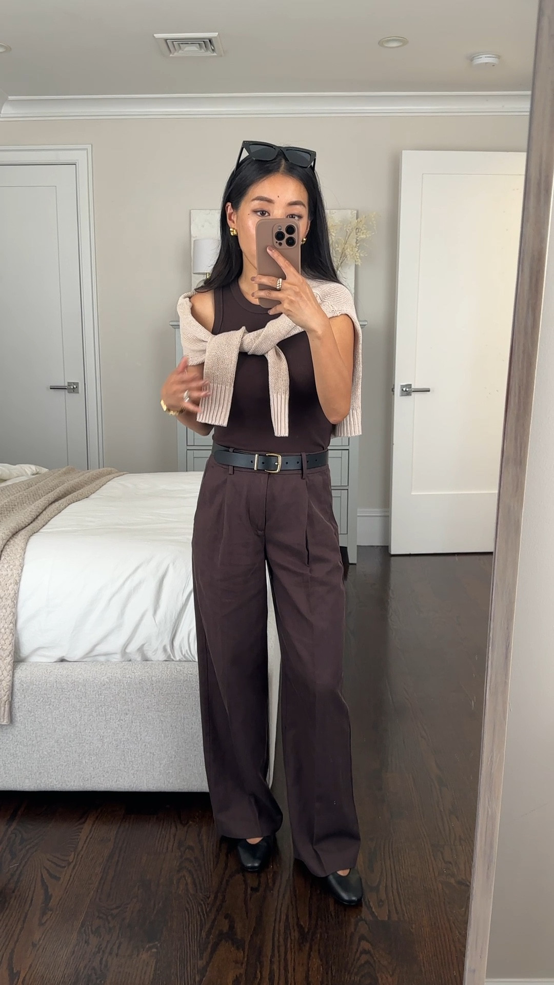 
Madewell insider sale just started with 25% off almost everything! Free to sign up to get the discount at checkout.  
- belt xxs. Great basic I have in black and chocolate suede, both on sale

- Trying on their new slouchy straight pants which have a looser, more relaxed fit. Like most Madewell pants these run big at the waist so I have them belted.   Size 00 petite measures 13.75” across waist, 10.5” rise, 27” inseam. 

After checking these measurements I’m surprised it’s that long since I would usually need a low heel with 27” long pants, so I feel it’s something about the cut and how the pant leg opening pools well around the flats here! 
- Madewell tank xxs + linen sweater XS (sized up) 
- Flats 5.5 (exchanged my 5 for a bigger size for a little more room) TTS, comfy and so cute! Also been wearing these with my cotton midi skirt.

@madewell #madewellpartner #ad #madewell 

#LTKShoeCrush #LTKFallSale

#LTKSeasonal #LTKsalealert #LTKfindsunder100