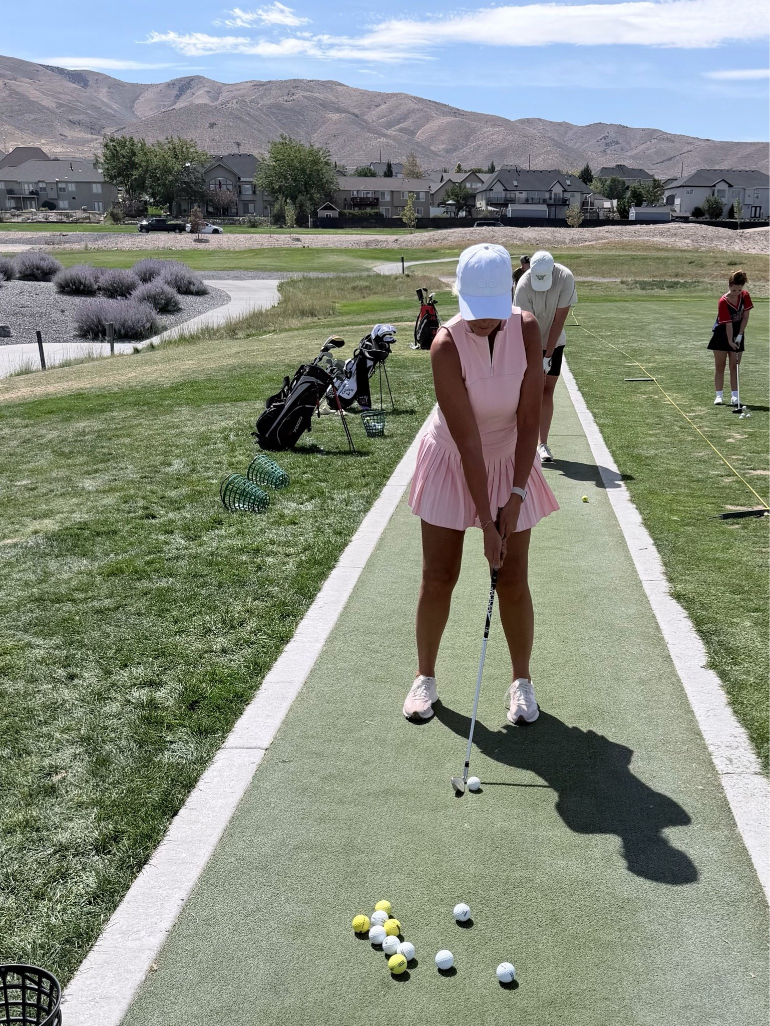 The cutest golf fit! 🩷⛳️ This pink pleated skirt + matching top paired with my white ALO hat and pink New Balance might be my favorite golf look yet. Cute, comfy and perfect for a summer day on the course!

Everything is linked so you can shop the look. 🛍️🩷

#LTKdayinmylife #LTKootd #LTKActive