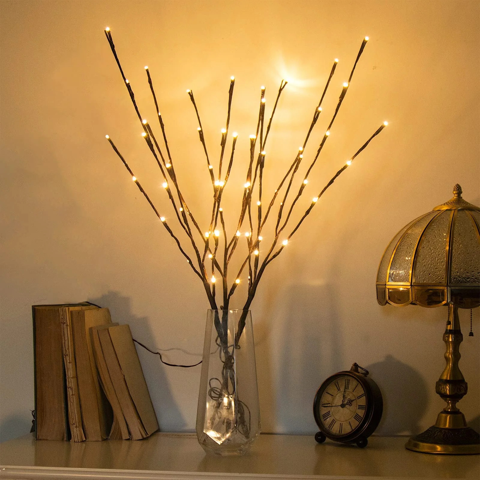 3PK 30" Brown Lighted Twig Branches Pathway Light 60 LED Warm White Bulbs for Outdoor and Indoor | Walmart (US)