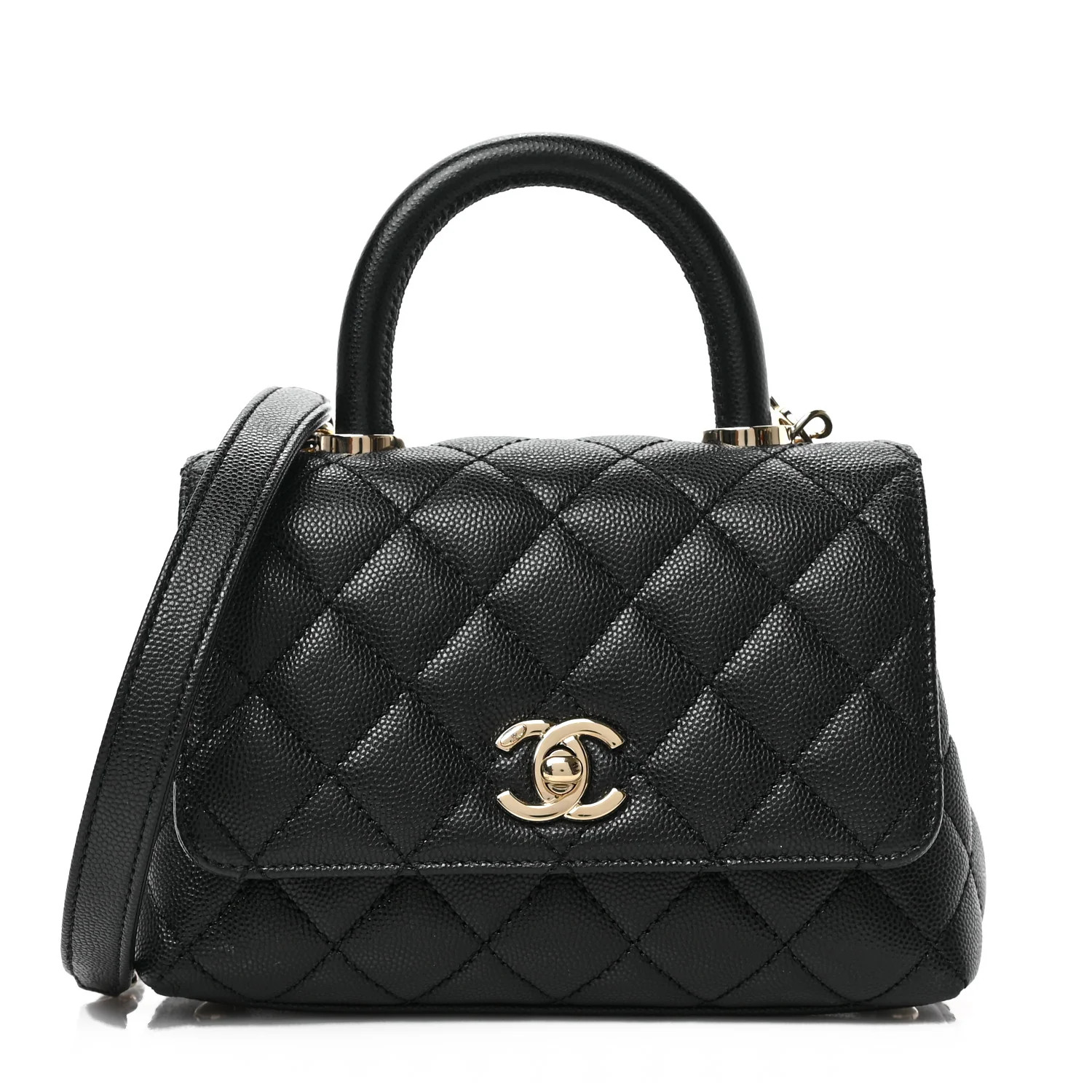 Chanel Caviar Quilted Extra Mini Coco Handle Flap Black 1349598 | FASHIONPHILE (US)