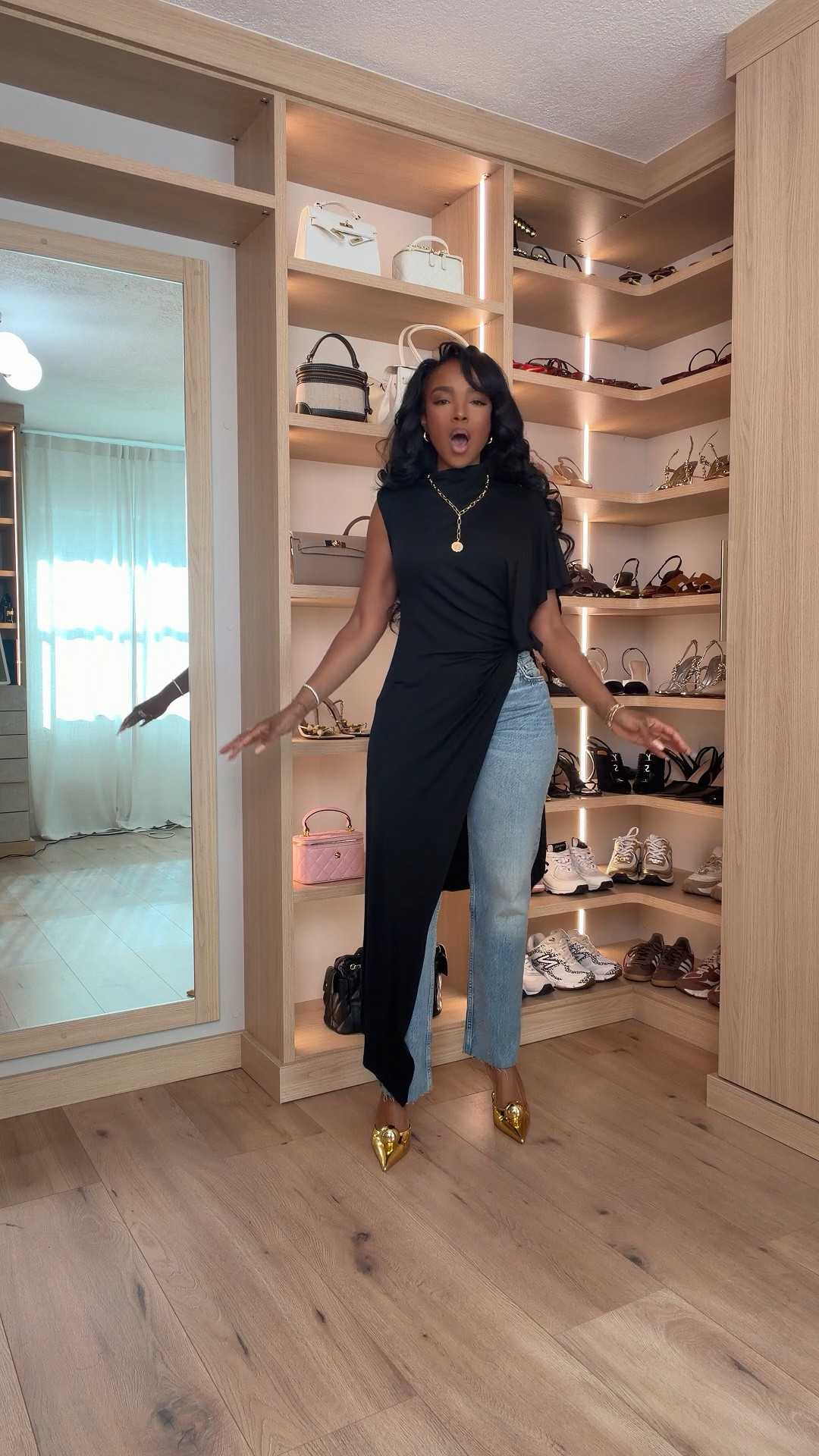 Scroll to shop this creative layered outfit featuring a draped black dress styled over classic straight-leg denim for a modern, fashion-forward look. Layering pieces like this adds versatility to your wardrobe because the dress and jeans can each be styled separately, helping lower the cost per wear while creating unique outfits.

Perfect for dinner dates, fashion-forward events, city nights out, or elevated casual looks.

5'4" | 138 lbs | 34D bust | 27" waist | 40" hips

#LTKPetite #LTKvlog #LTKootd