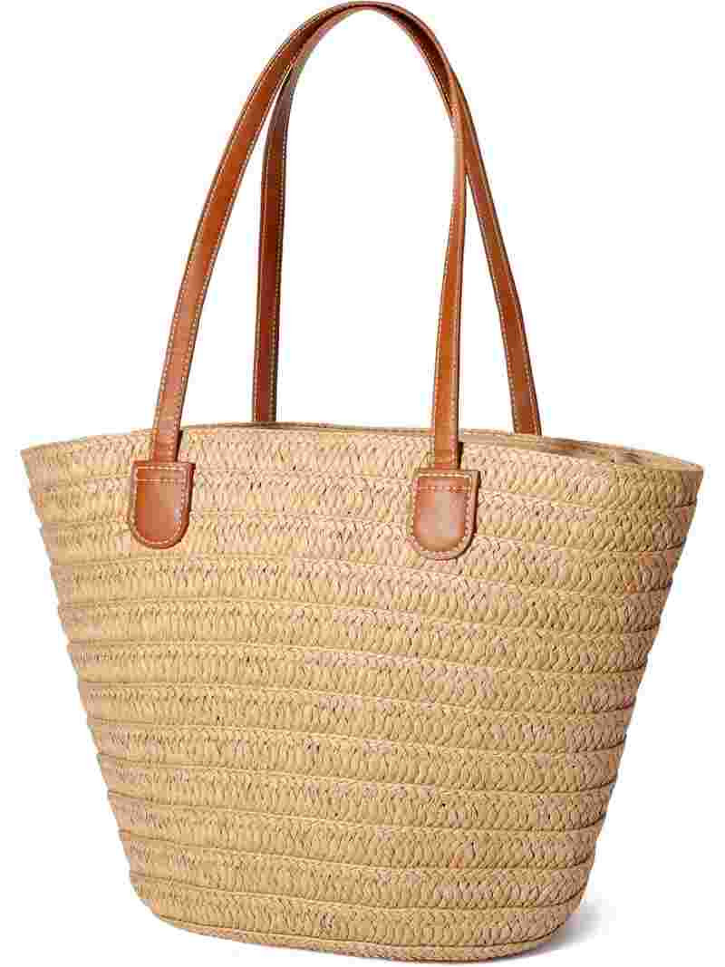 Gocvo Straw Beach Bag for Womens, Crossbody Shoulder Tote Bag with Zipper Vacation Purse for Summ... | Walmart (US)