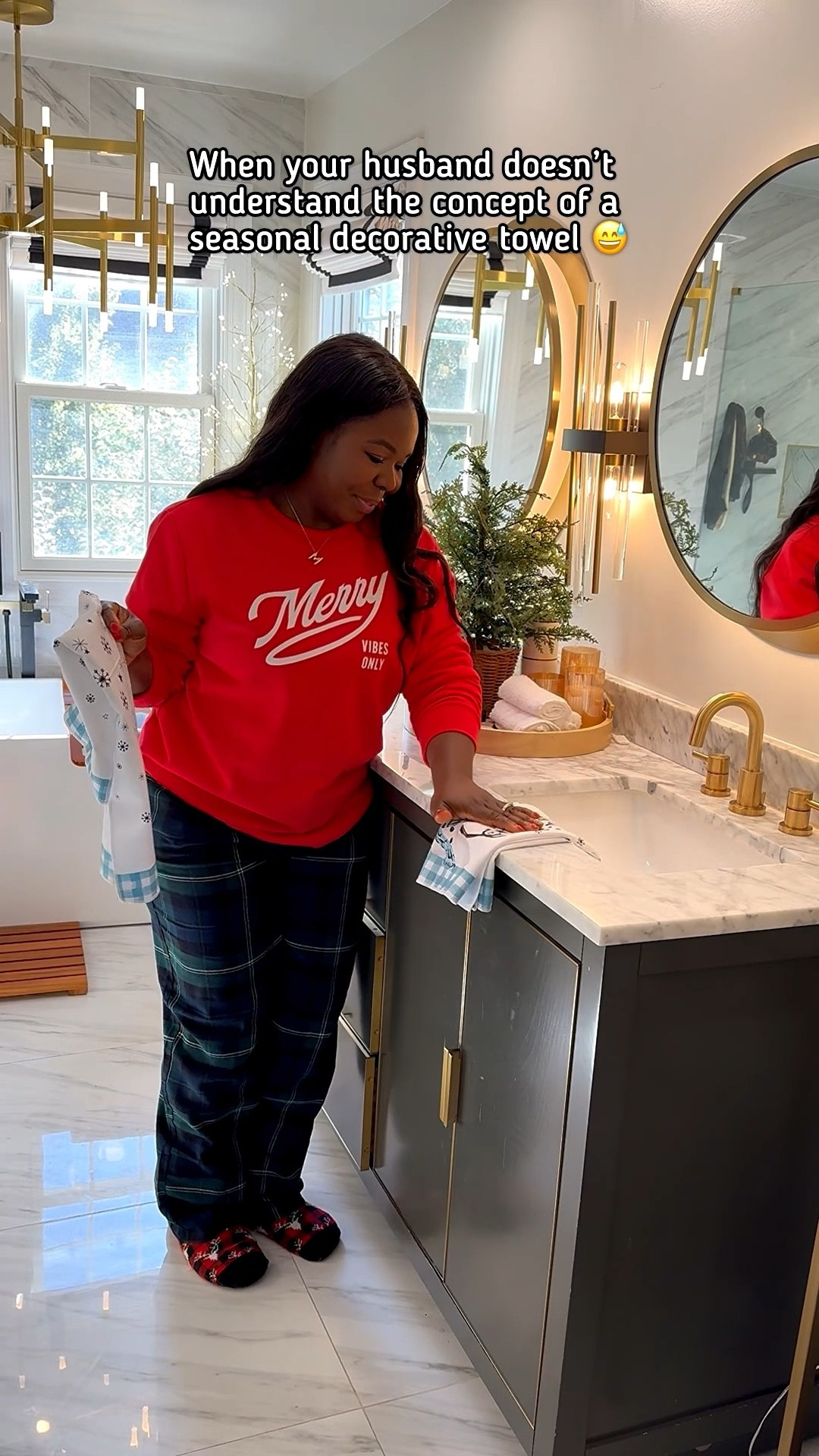 I love him but not all towels are everyday towels!😅 Seasonal towels are for looking cute, not drying hands or faces. At least for the first week or two 😅 Tell me I'm not the only one 😂 
#homedecor #interiorstyling

#LTKmomlife #LTKHome #LTKHoliday