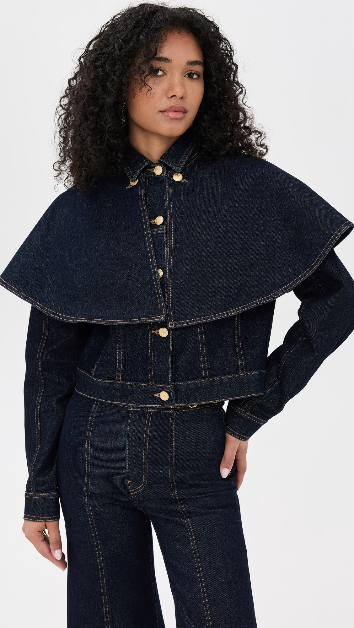 The Agata Denim Cape Jacket | Shopbop