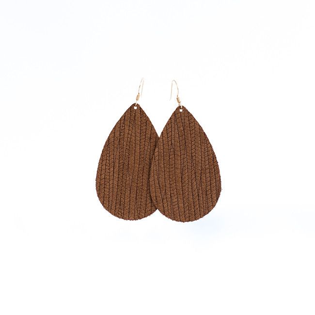 Cedar Grove Leather Earrings | Nickel and Suede