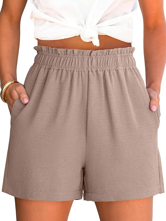 ANRABESS Shorts for Women Summer Casual Elastic High Waisted Dressy Lounge Shorts Comfy Bottoms 2... | Amazon (US)