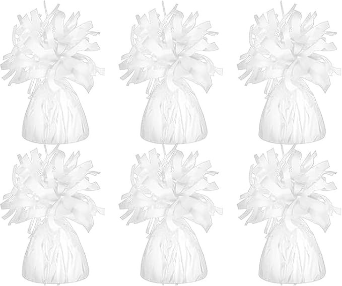 Metallic Balloon Weights, Birthday Party Favors, Novelty and Gag Gifts, 5.5" Inches, 6-Pack (Whit... | Amazon (US)