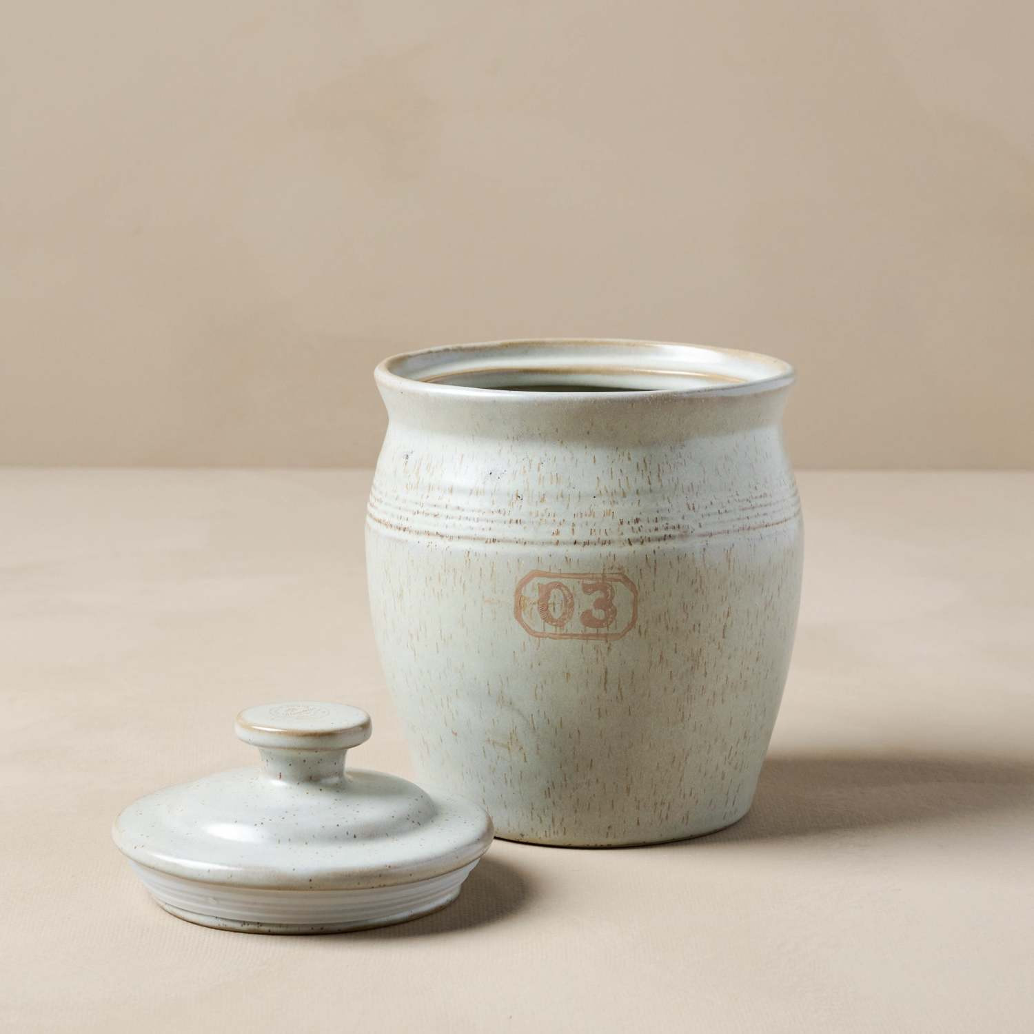 French Grey Embossed Stripe Canister | Magnolia