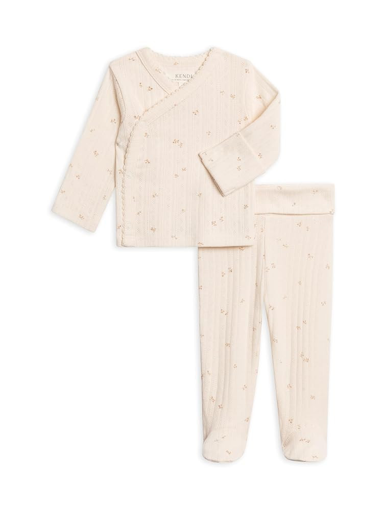 Colored Organics - Newborn Kimono Wrap Top and Footed Pant Set - Organic Cotton Infant Layette Cl... | Amazon (US)