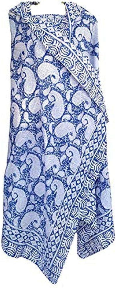 Rastogi Handicrafts 100% Cotton Hand Block Print Sarong Womens Swimsuit Wrap Cover Up Long (73" x... | Amazon (US)