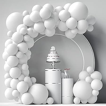 DUILE White Balloon Garland Arch Kit White Balloons Wedding Decoration Balloon Arch Kit Bridal Showe | Amazon (US)