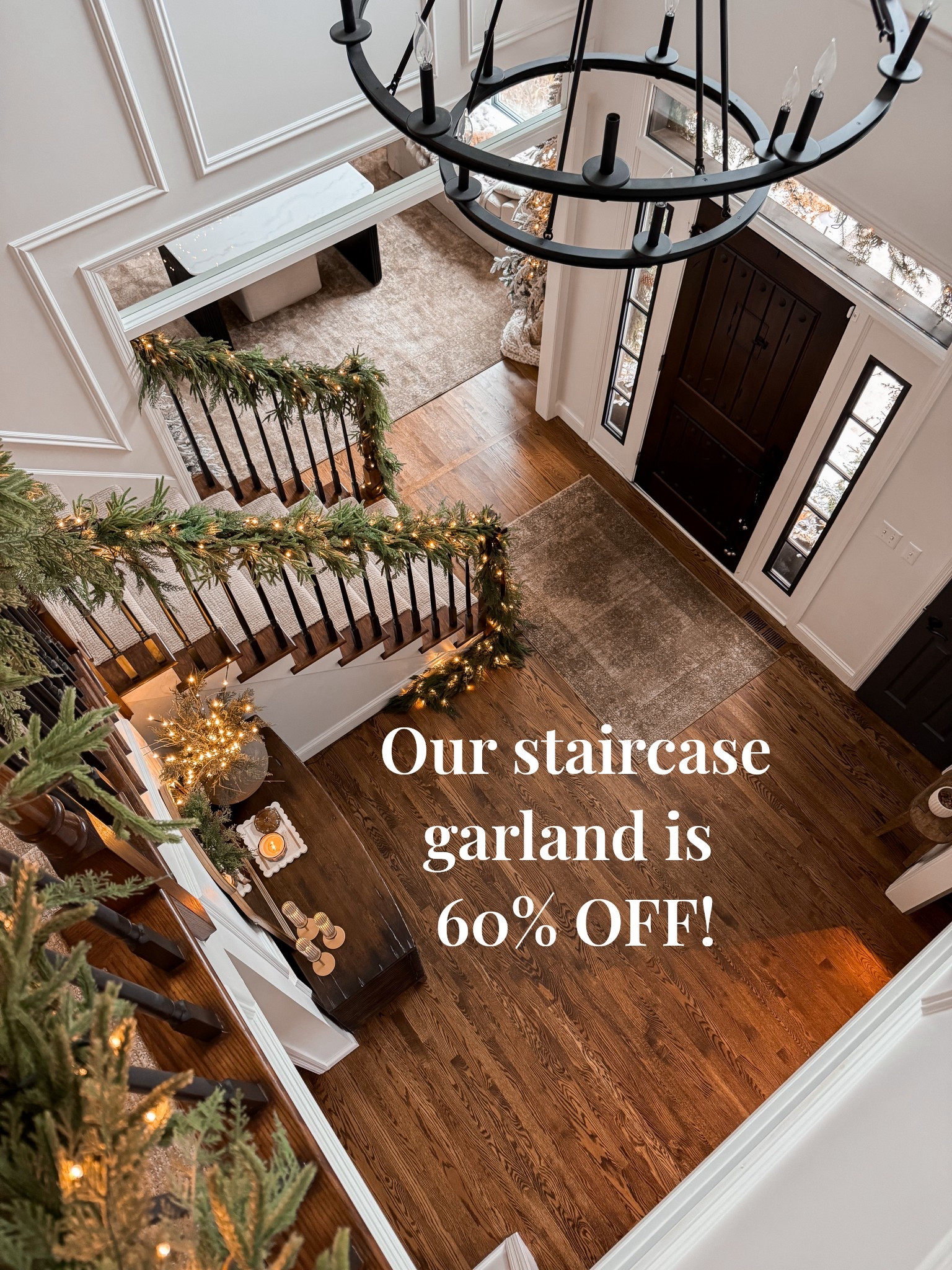 Our staircase garland is 60% off!! Our 9ft super lush Norfolk and cypress mix garland is under $50! This deal is way too good to pass up! 

#LTKHoliday #LTKSaleAlert #LTKHome