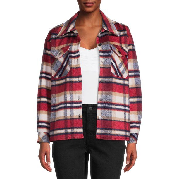 Nine.Eight Women’s Plaid Shacket | Walmart (US)