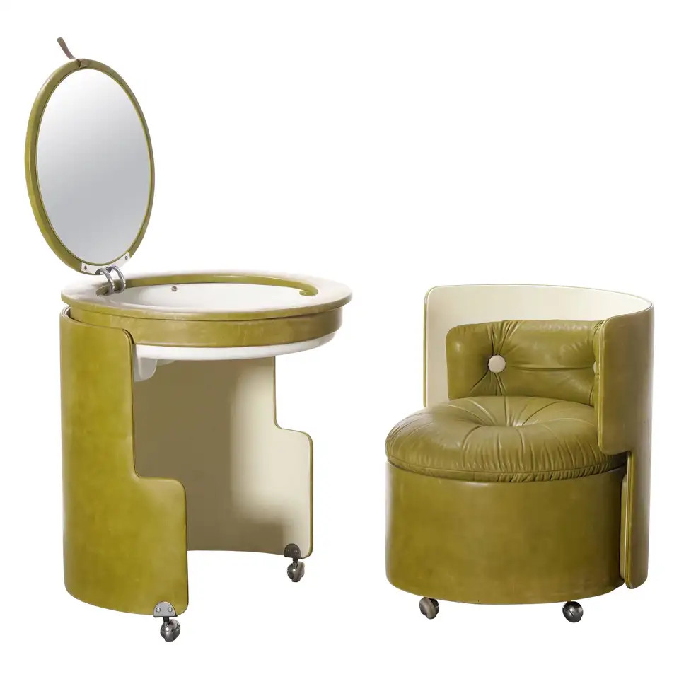 Dilly Dally Mid Century Vanity Dressing Table by Luigi Massoni Poltrona Frau | 1stDibs