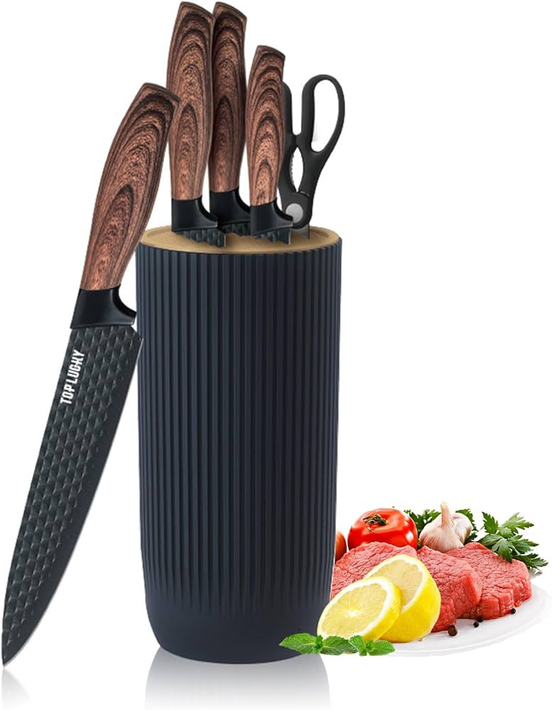 Kitchen Knife Set, Retrosohoo 6-Pieces Black Sharp Knife Set for Kitchen, Non-stick Non-slip Stai... | Amazon (US)