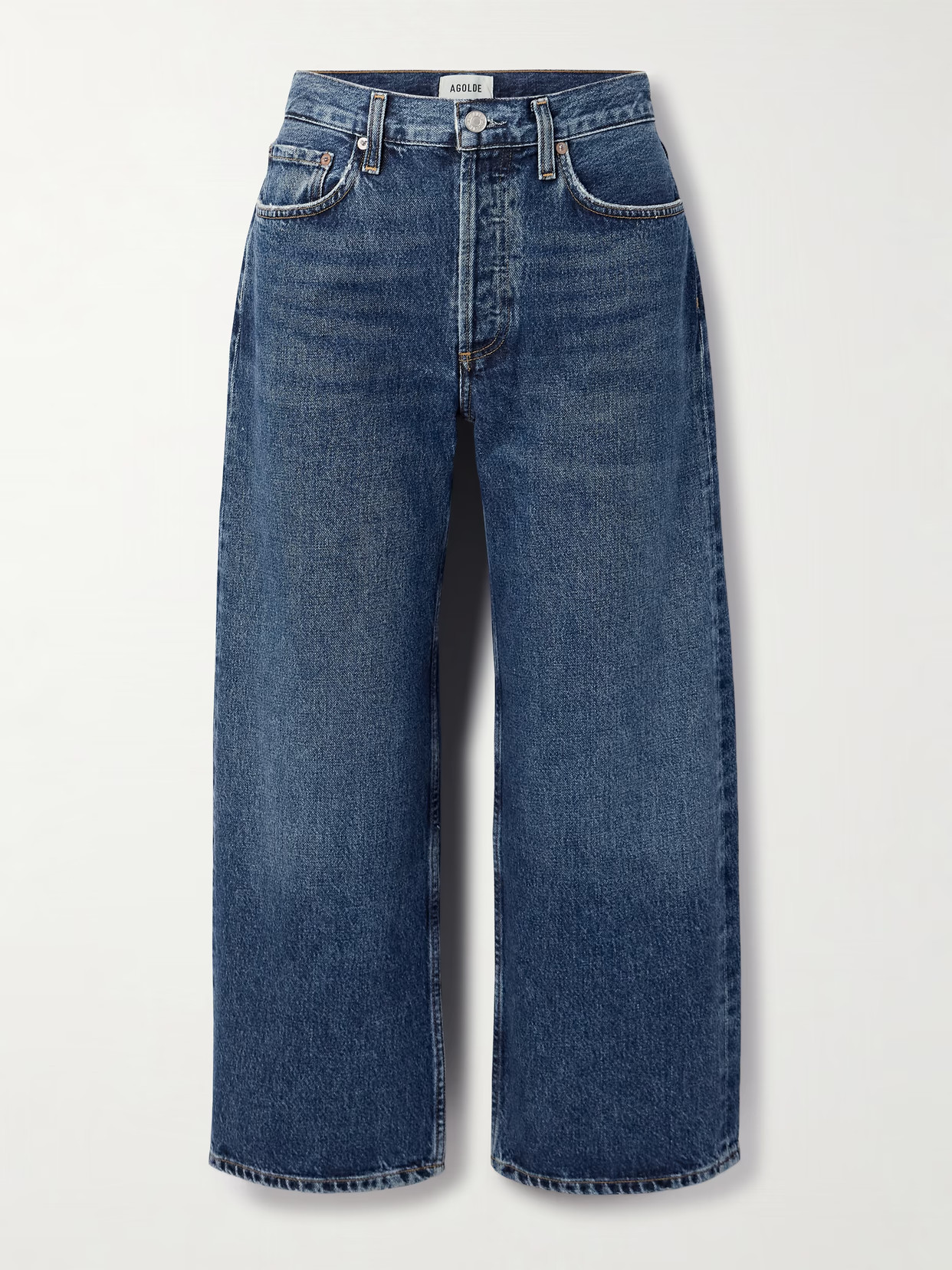 AGOLDE - Arc Cropped High-rise Wide-leg Jeans - Mid denim | NET-A-PORTER (UK & EU)