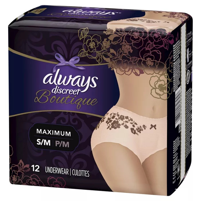 Always Discreet Boutique Incontinence Underwear for Women - Maximum Absorbency - Small/Medium - 1... | Target