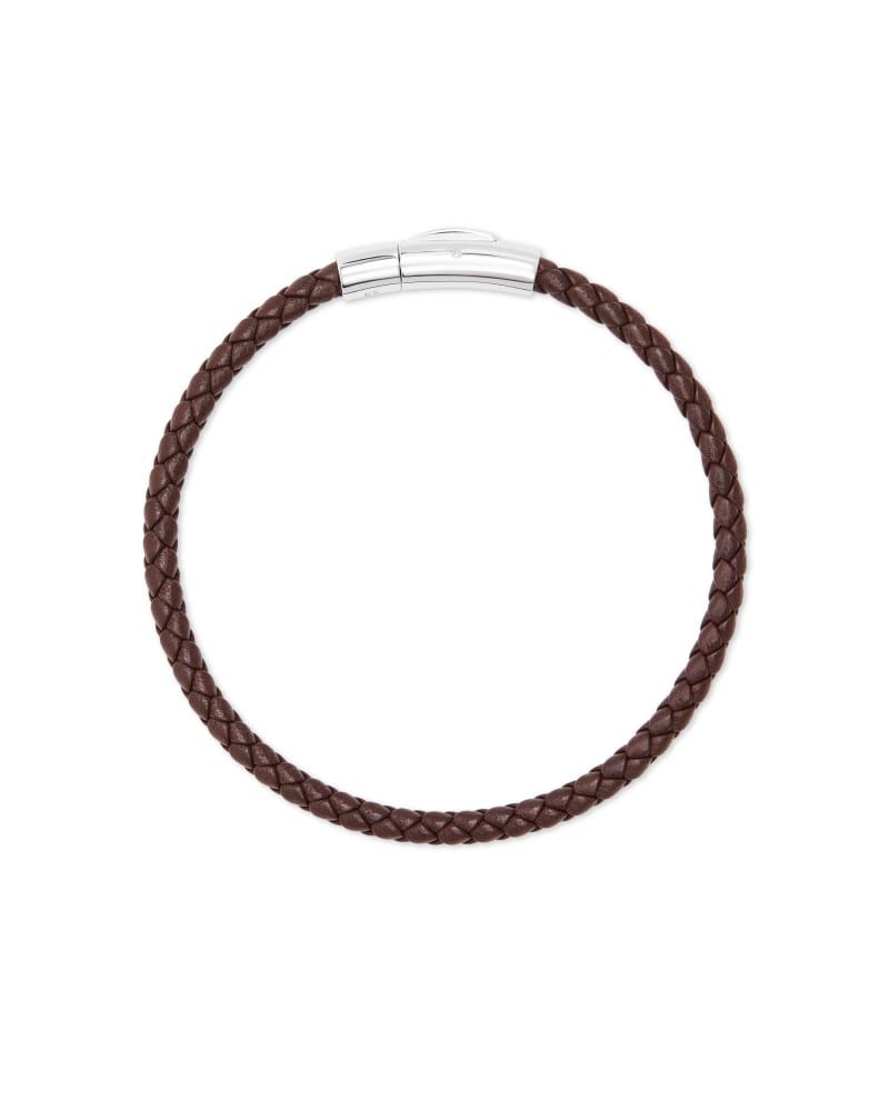 Evans Sterling Silver Corded Bracelet in Brown Leather | Kendra Scott