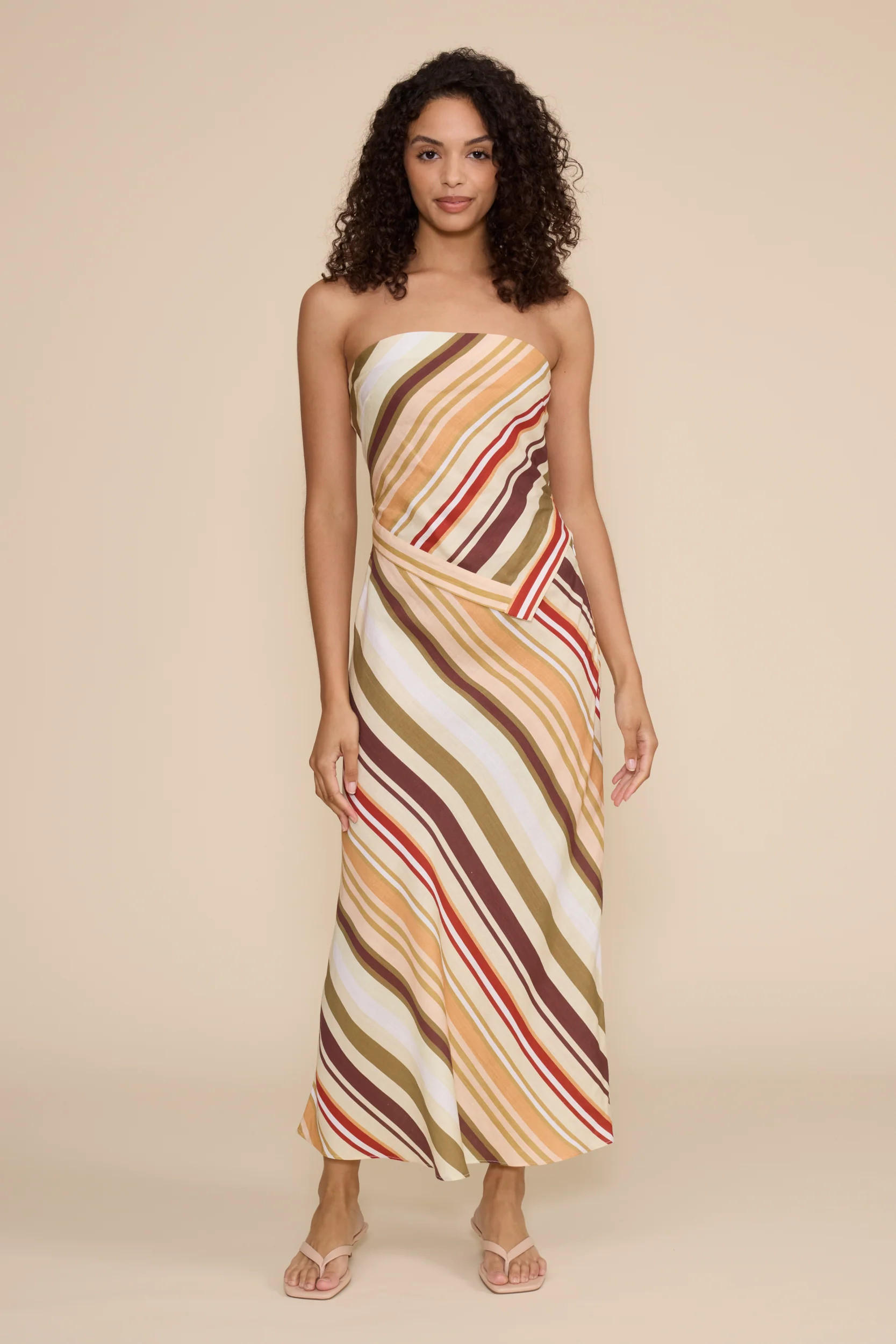 Kenzie Scarf Top - Multi Stripe | LUCY PARIS