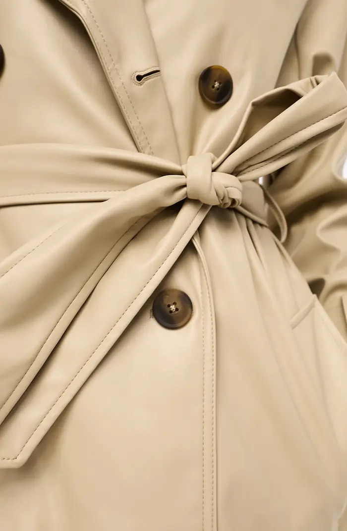 ASOS DESIGN Faux Leather Trench Coat | Nordstrom | Nordstrom