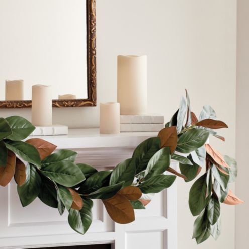 Magnolia Leaf Faux Garland 72 inch Christmas Holiday Home D�cor | Ballard Designs, Inc.