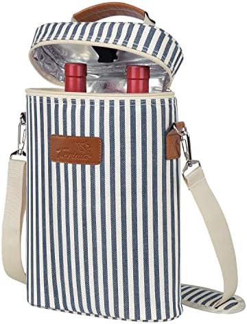 Tirrinia 2 Bottle Wine Gift Tote Carrier - Leakproof & Insulated & Padded Versatile Cooler Bag fo... | Amazon (US)