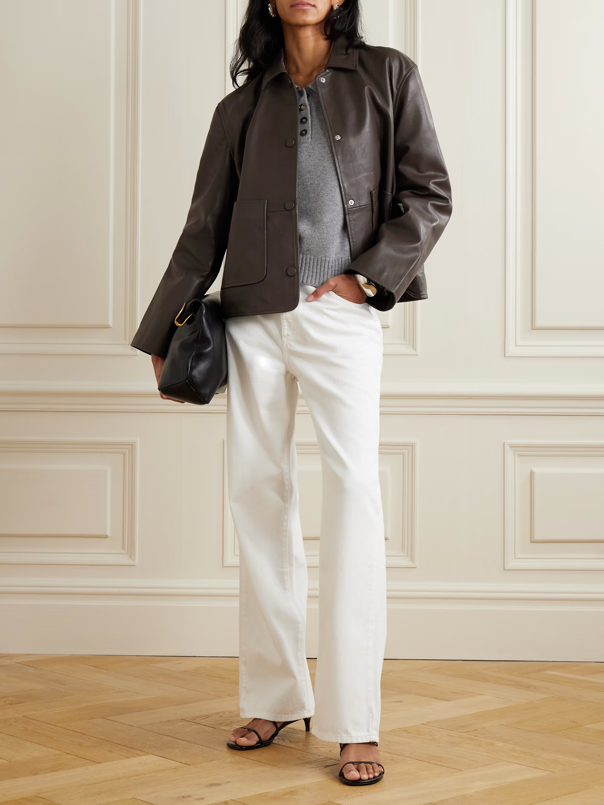 Paneled leather jacket | NET-A-PORTER (UK & EU)