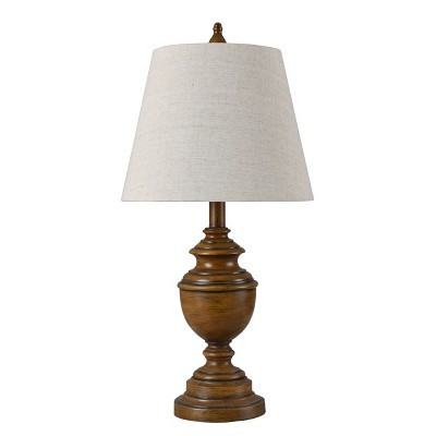 StyleCraft French Oak Marion Table Lamp Light Beige: Polyresin Base, Linen Shade, UL Listed, 3-Way Rotary Switch | Target