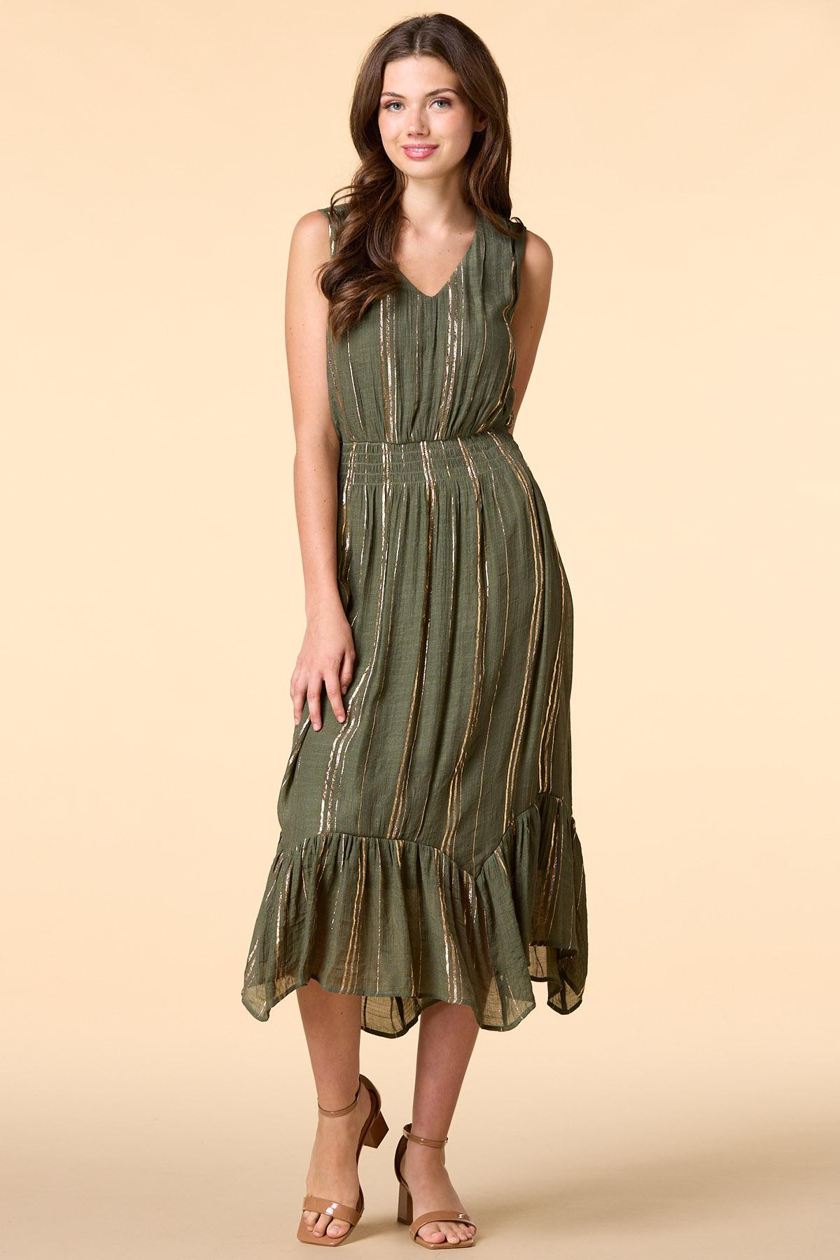 golden girl midi dress | Versona