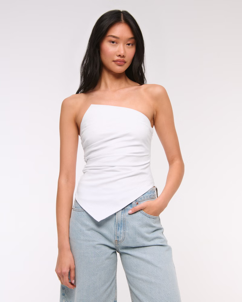 Asymmetrical Strapless Top | Abercrombie & Fitch (US)