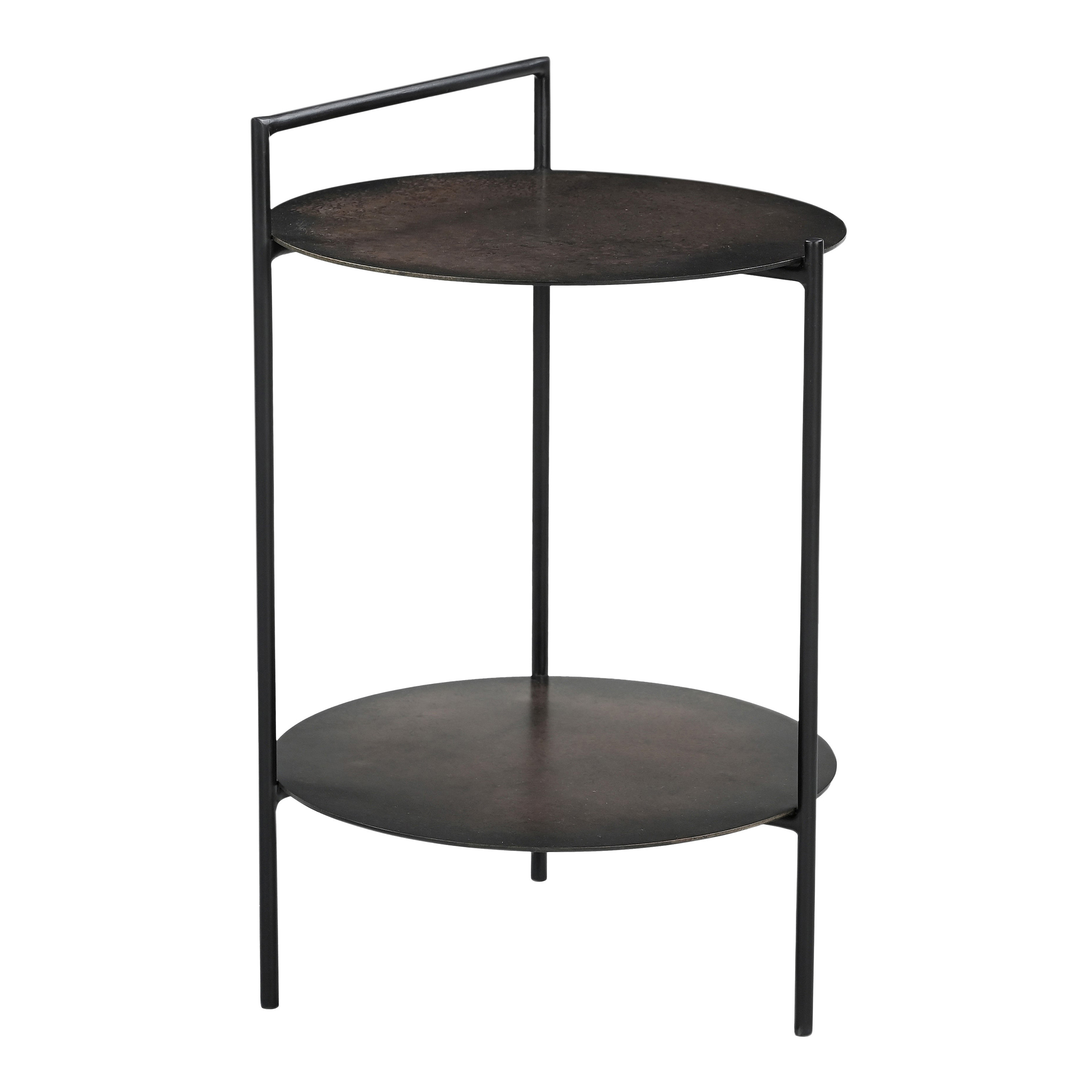 Calpurnia Hand Forged Iron Side Table with Shelf and Handle | World Market
