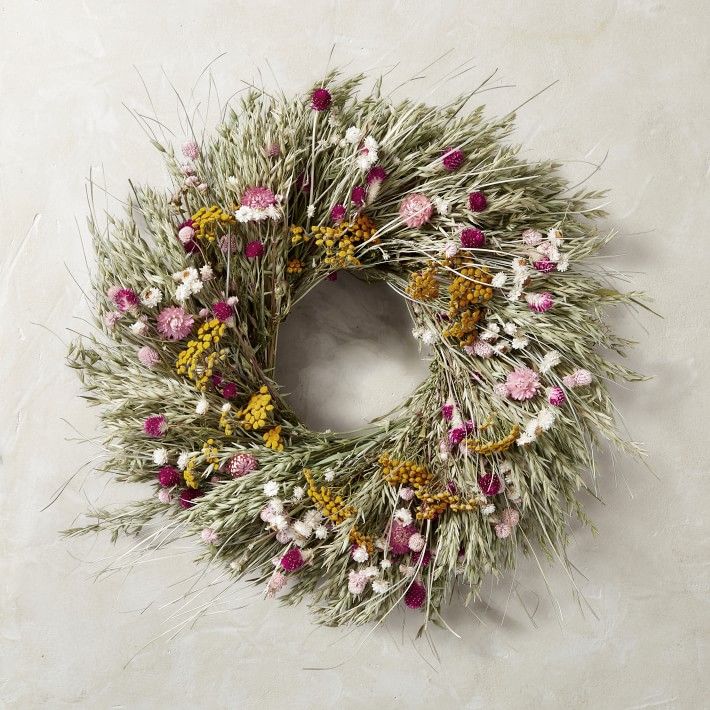 Floral Meadow Live Wreath, 22'' | Williams-Sonoma