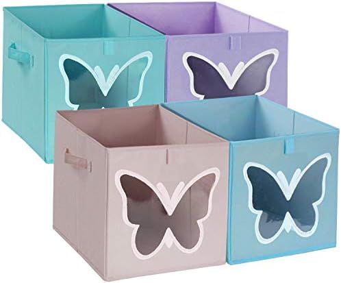 Cube Storage Bins Organizer Container,12x12 Foldable Plastic Storage Bins Basket with Clear Windo... | Amazon (US)