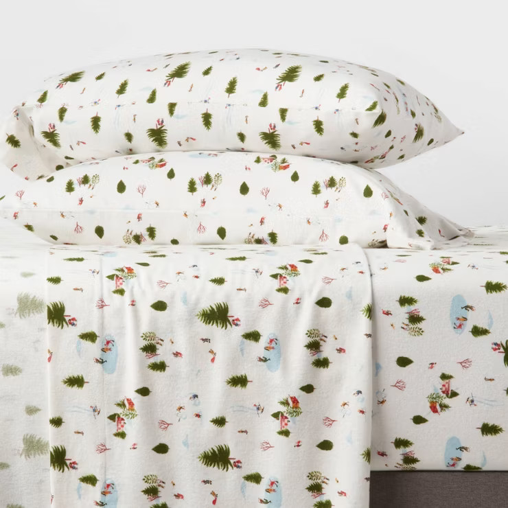 Holiday Pattern Flannel Sheet Set - Threshold™ | Target