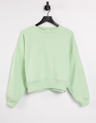ASOS DESIGN oversized sweatshirt with chunky rib in mint | ASOS (Global)