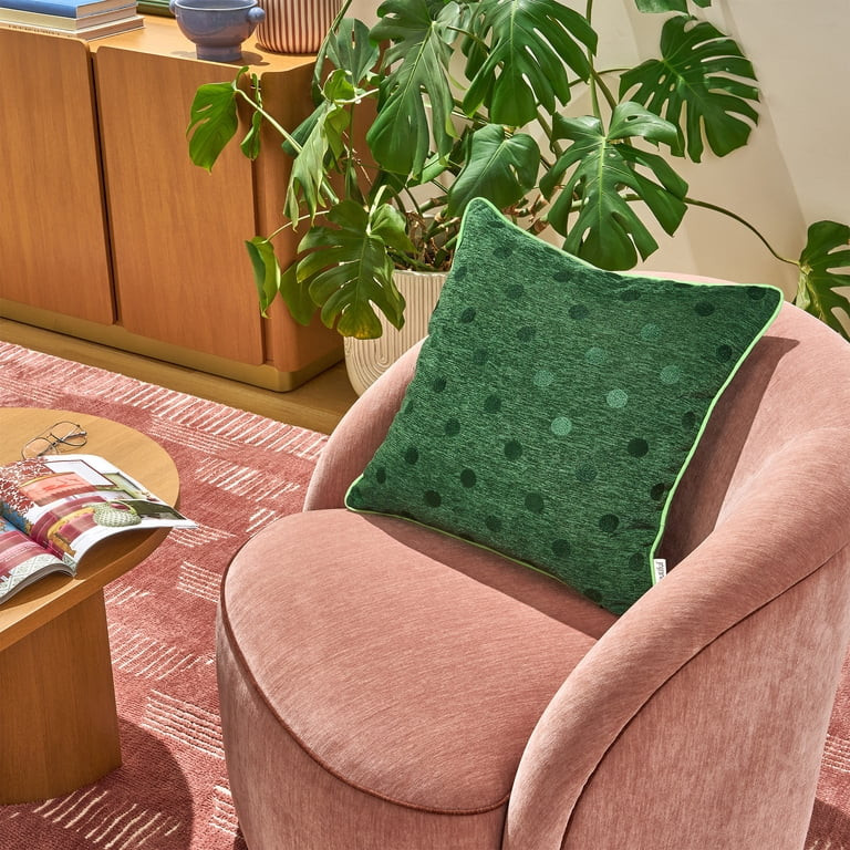 Beautiful 20" x 20" Thyme Green Tonal Dot Decorative Pillow by Drew Barrymore | Walmart (US)
