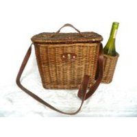 Vintage wicker picnic basket picnic basket with plates cutlery glasses and picnic blanket vintage Ne | Etsy (US)
