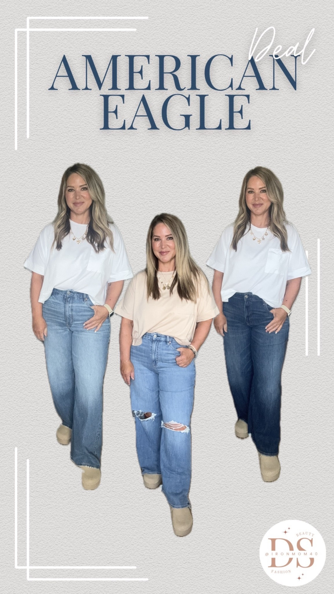 I wear size 12 short in the ones with the white tee and 10 short in the ones with the beige tee 

#LTKOver40 #LTKPetite #LTKMidsize