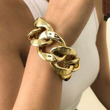 pc Punk Style Metal Geometric Hollow Out Hand Wristband Fashionable Thick Chain Single Layer Bracelet For Crossborder Jewelry | SHEIN