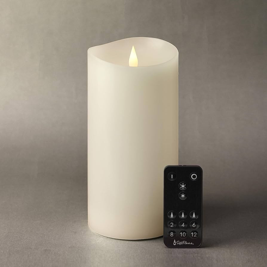 Flameless LED Candles with Remote Control, 4"x 8.3"Flickering 3D Moving Flame Battery Operated Ca... | Amazon (US)