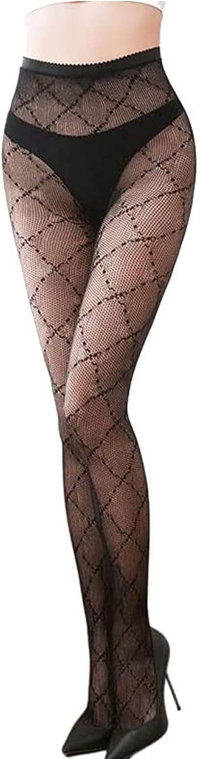 AHREYLJ Sexy Fishnet Stockings Fashion Letter Tights for Women Sexy Lace Leggings Waisted Pantyho... | Amazon (US)
