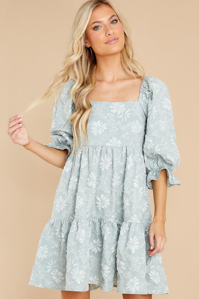 Little Daisy Sage Floral Print Dress | Red Dress 