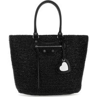 Balenciaga Black Raffia Large Le Cagole Panier Shopping Bag | Balardi (US & Canada)
