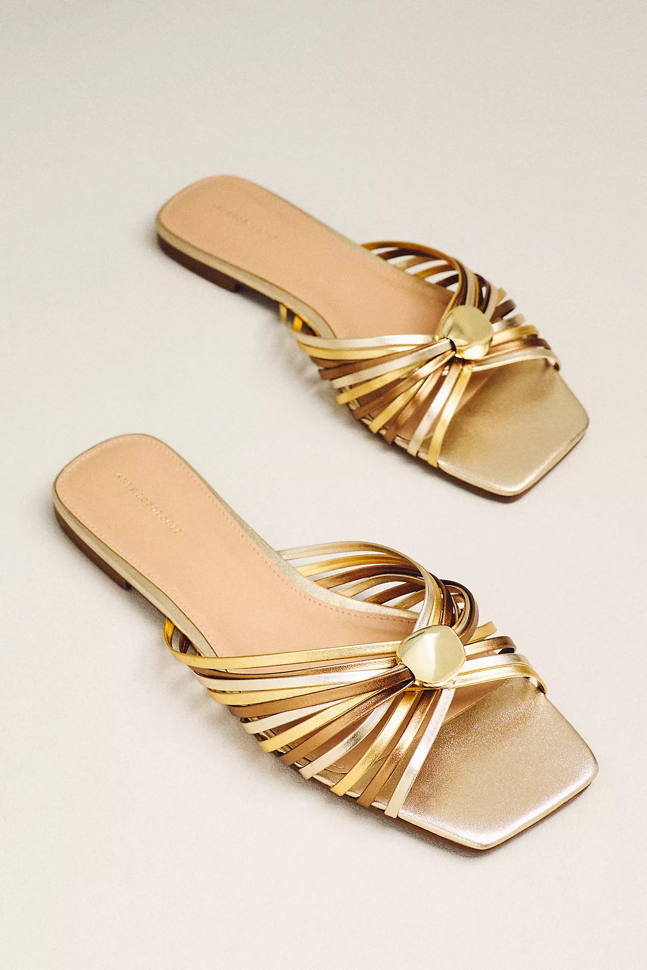 Strappy Square-Toe Slide Sandals | Anthropologie (US)