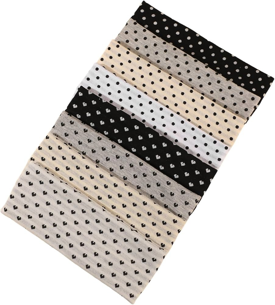 Polka Dot Hairbands and Heart-shaped hairband Elastic Fabric, Multi-Color (White, Black, Beige, G... | Amazon (US)