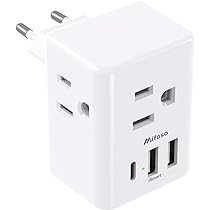European Travel Plug Adapter - International Plug Adapter with USB Charging Ports(1 USB C), Type C P | Amazon (US)