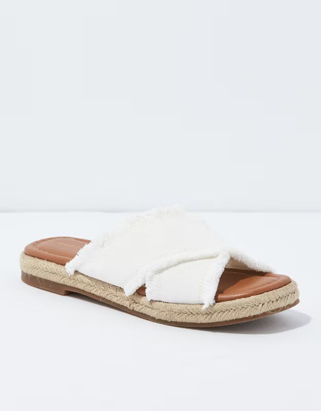 AE Canvas Espadrille Slide Sandal | American Eagle Outfitters (US & CA)