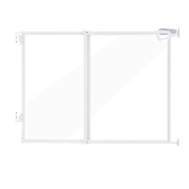 UniPaws 2-in-1 Retractable Clear Dog Gate with Hardware Mount, 28"- 43.5" W X 1.18" D X 30" H | Petco